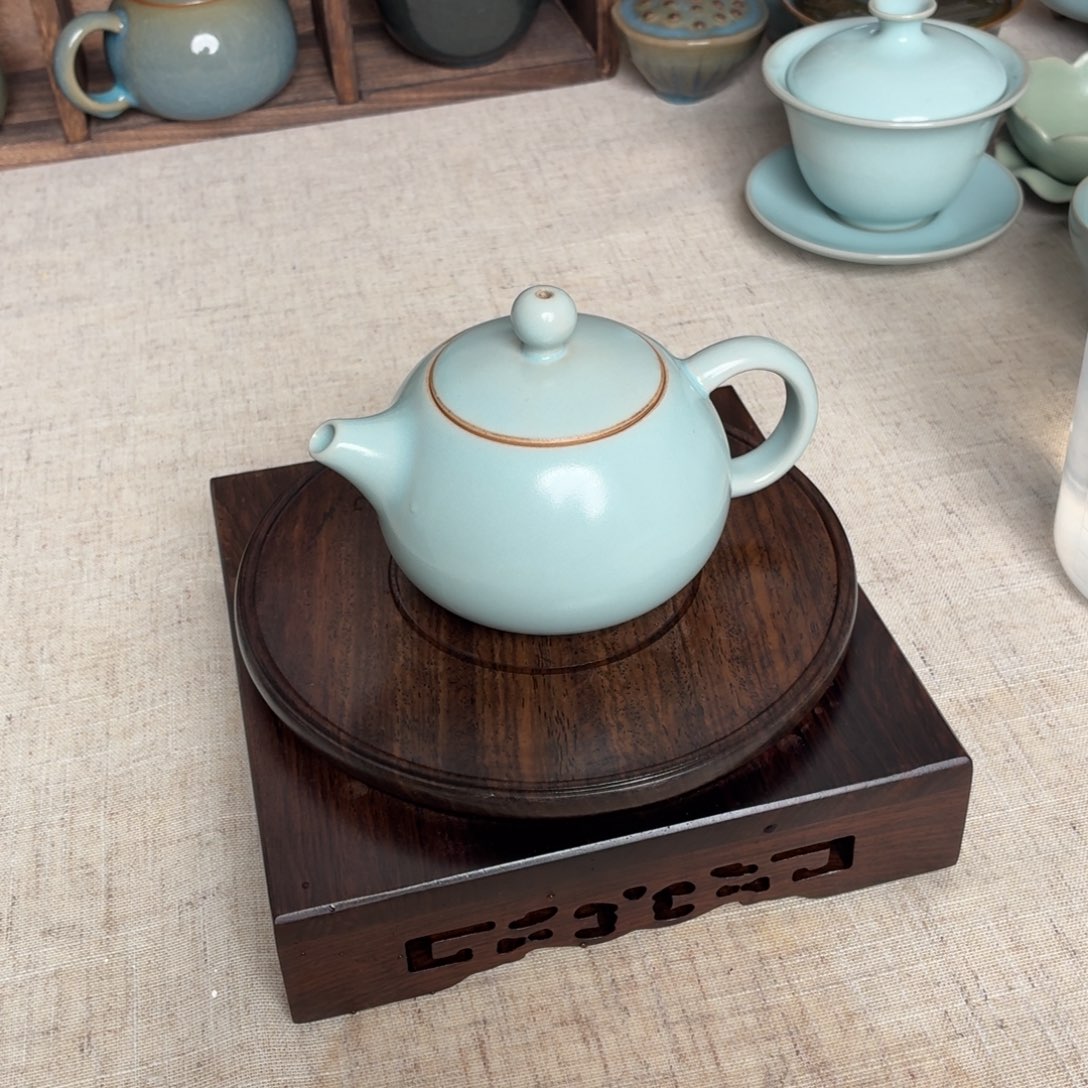 陶摆件仿古西施壶带礼盒证书