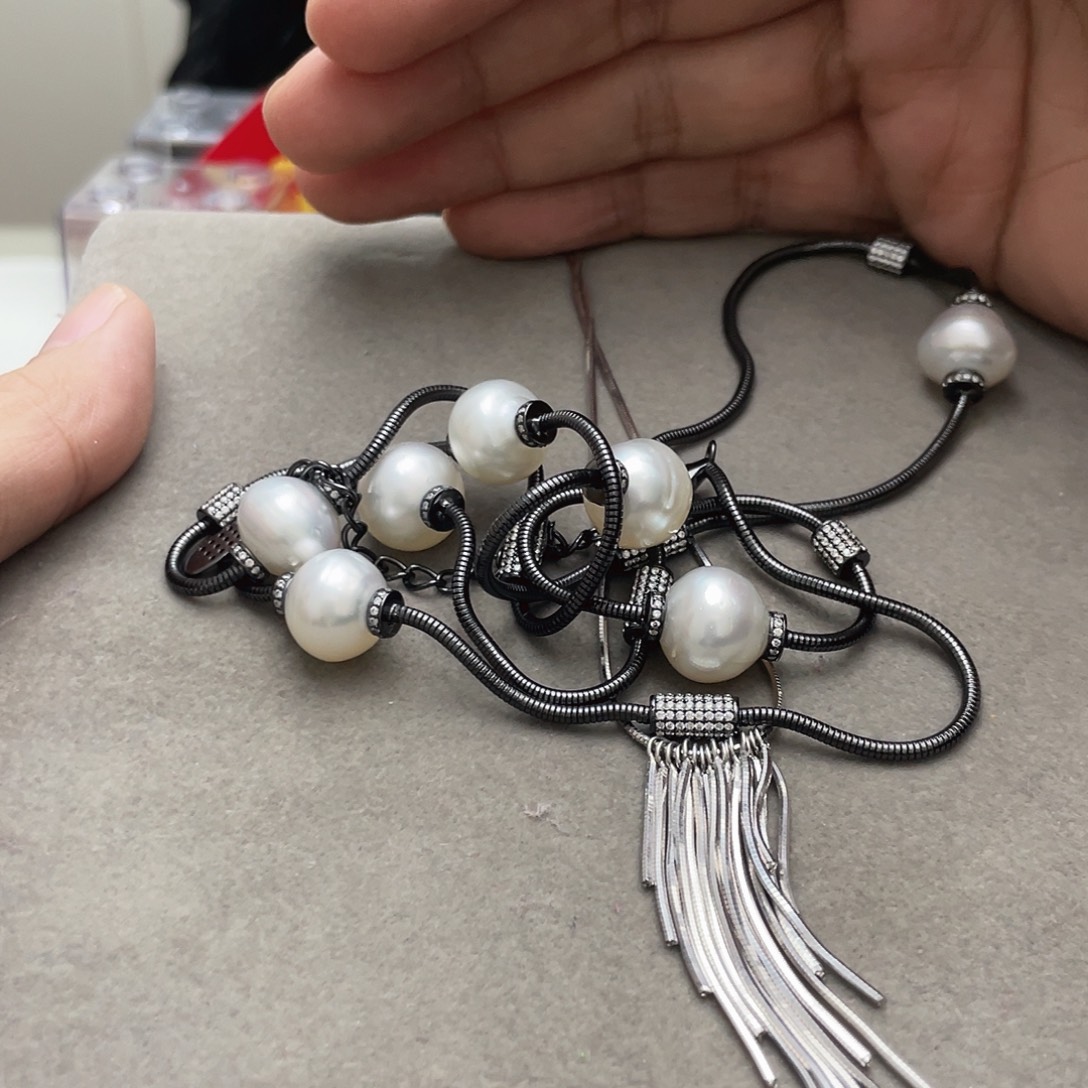 小***琪海水珍珠颈饰银S925镶嵌