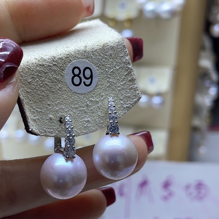 淡水珍珠耳饰银S925镶嵌