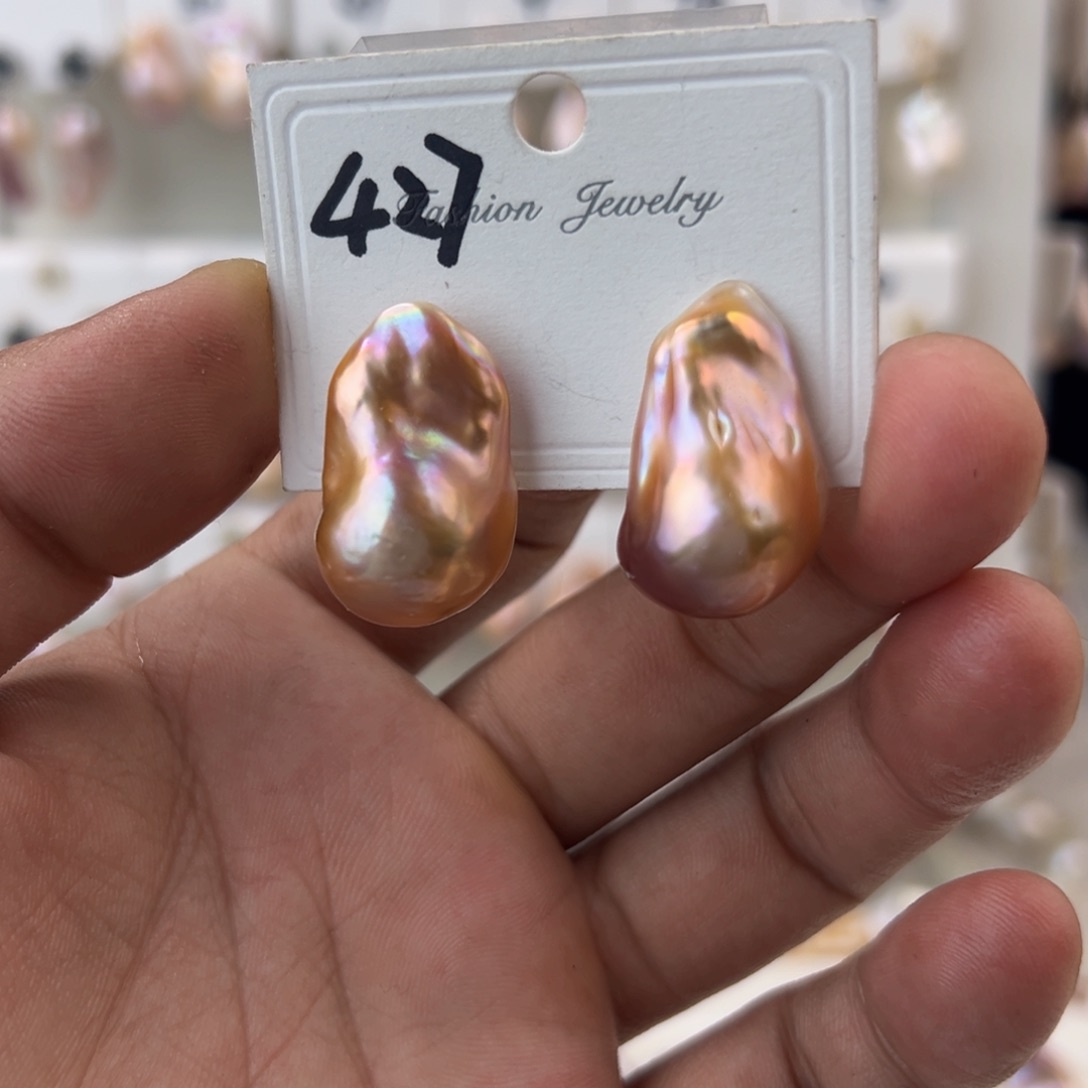 淡水珍珠耳饰银S925镶嵌