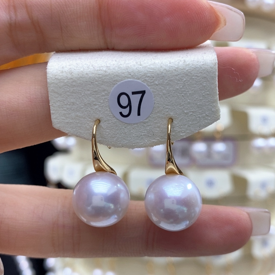 淡水珍珠耳饰18K金镶嵌
