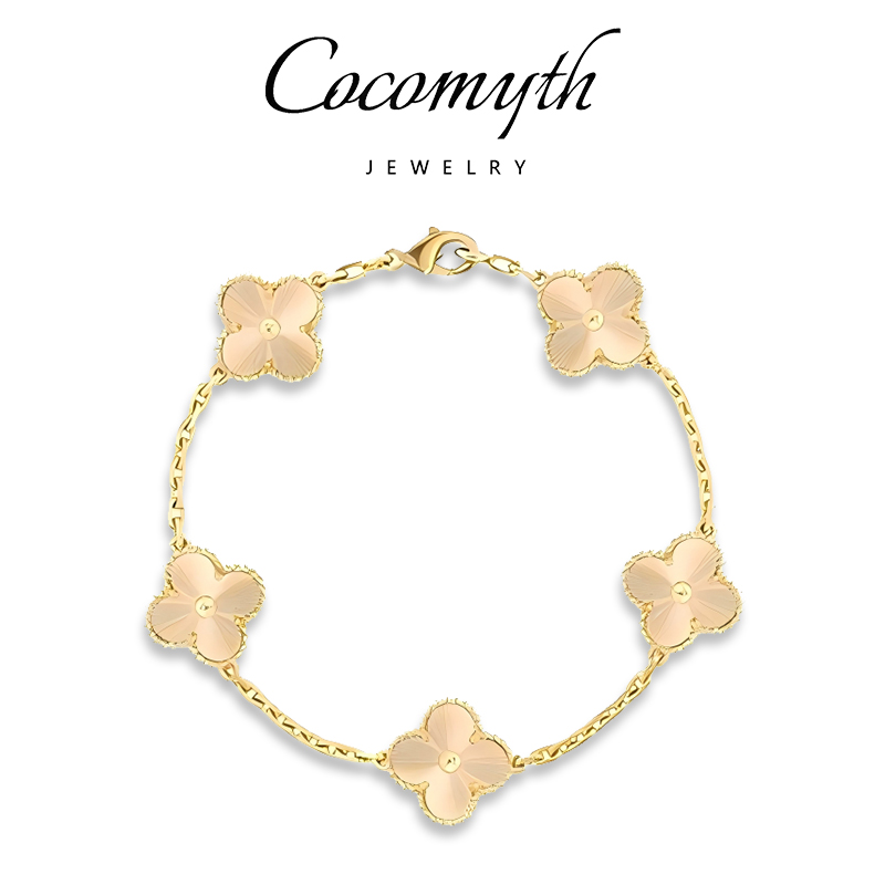COCOMYTH 镀K金轻奢镭射花花手链D505
