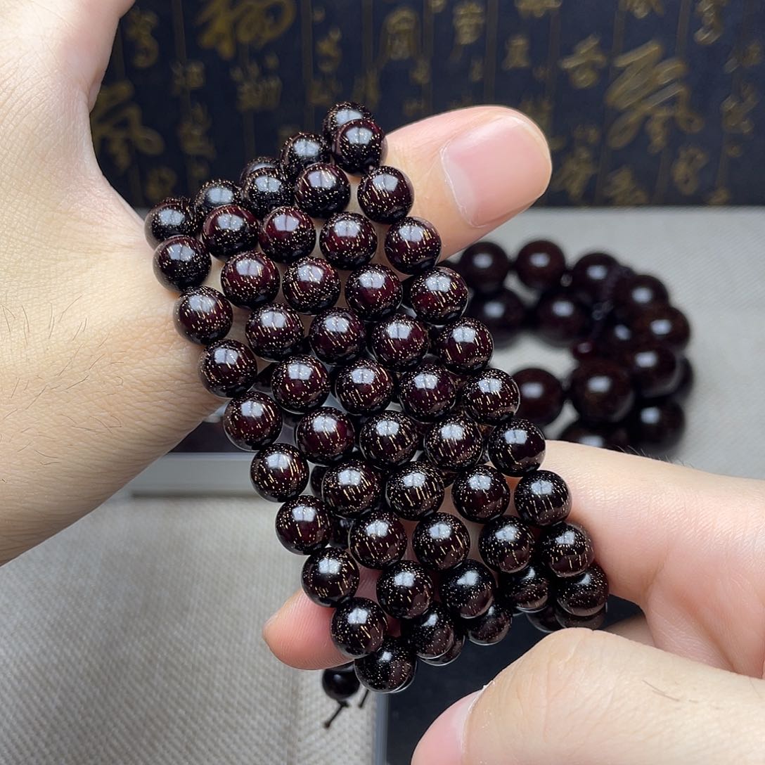 檀香紫檀（小叶紫檀）0.8 108颗 爆满金星