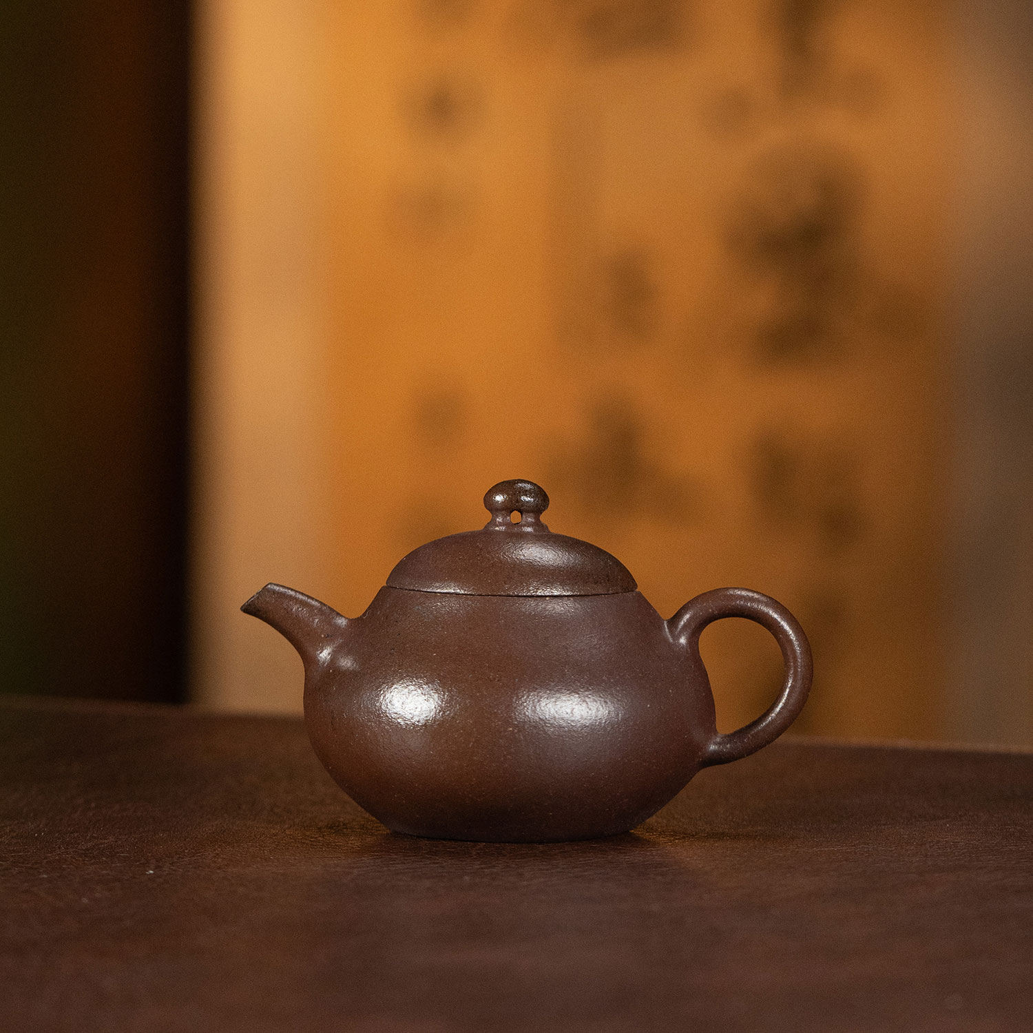 【利贞l手塑 杏雅梨式】九瀚制 原矿老紫泥柴烧约105cc茶壶茶具