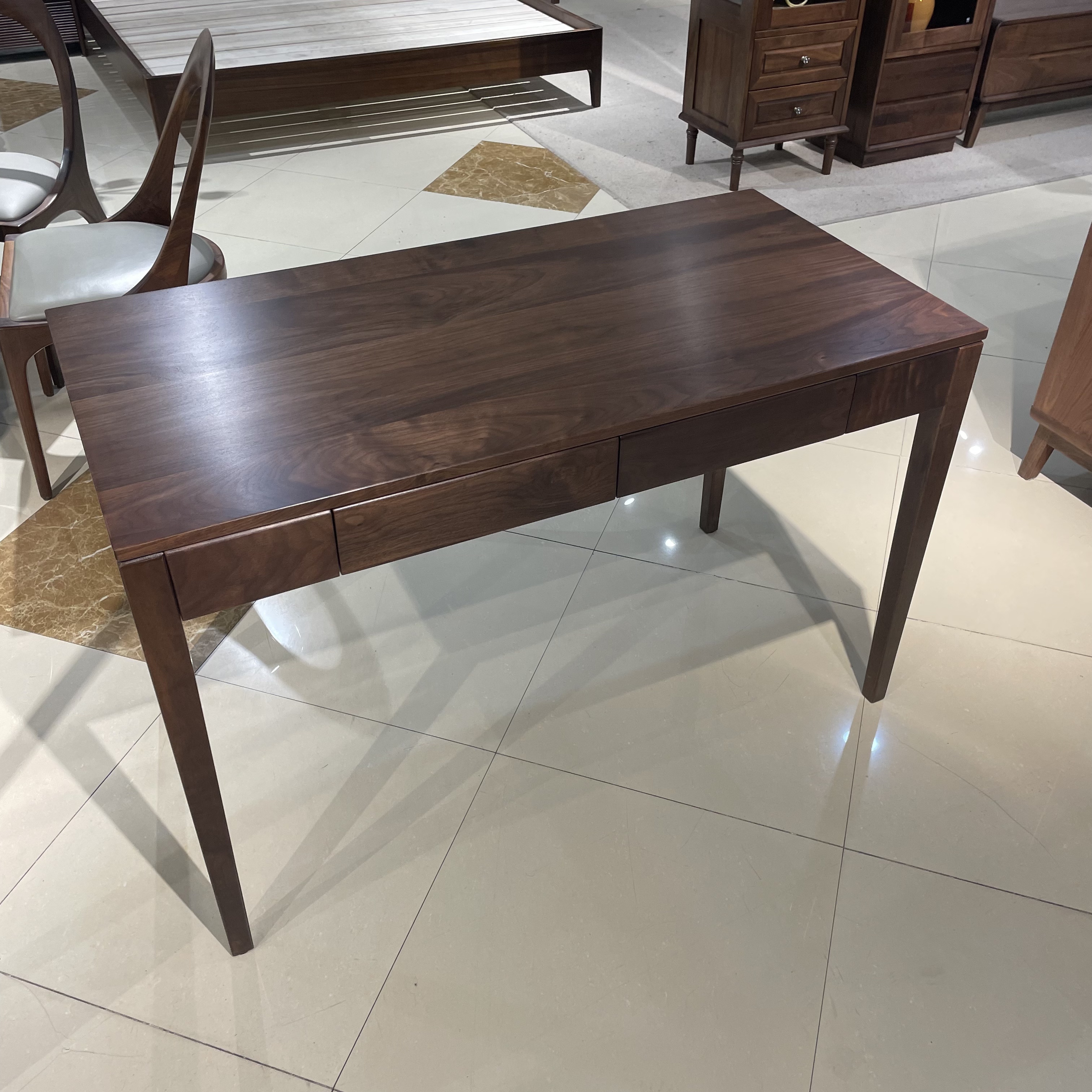 【北美黑胡桃木】全实木全材高品质-北美黑胡桃书桌