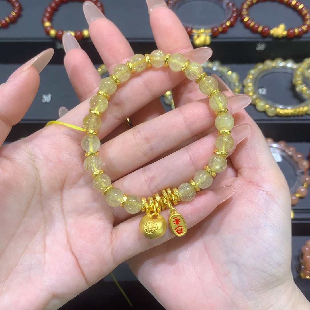 水晶手串未镶嵌胖福平安喜乐