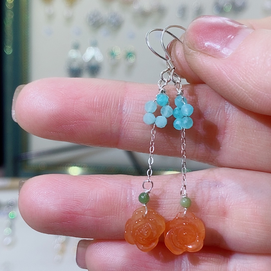 淡水珍珠耳饰银S925镶嵌