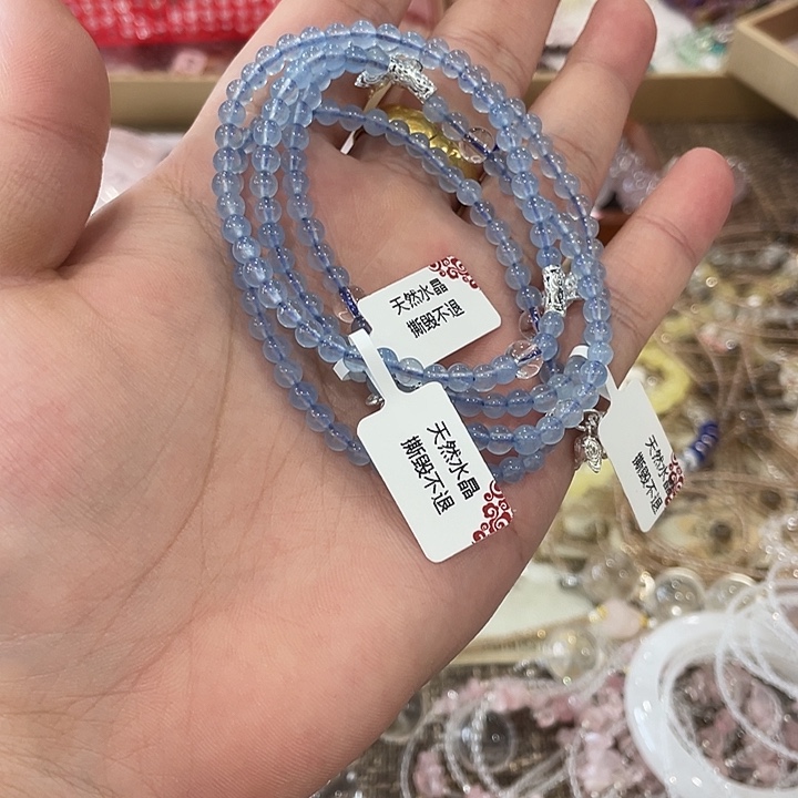 水晶手链未镶嵌海蓝宝瑞银