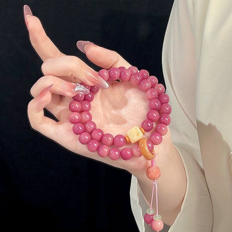 粉玉菩提双圈手串SKU-1014