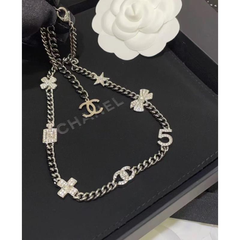 95新 Chanel/香奈儿  枪色水钻多元素项链  14338932 nn