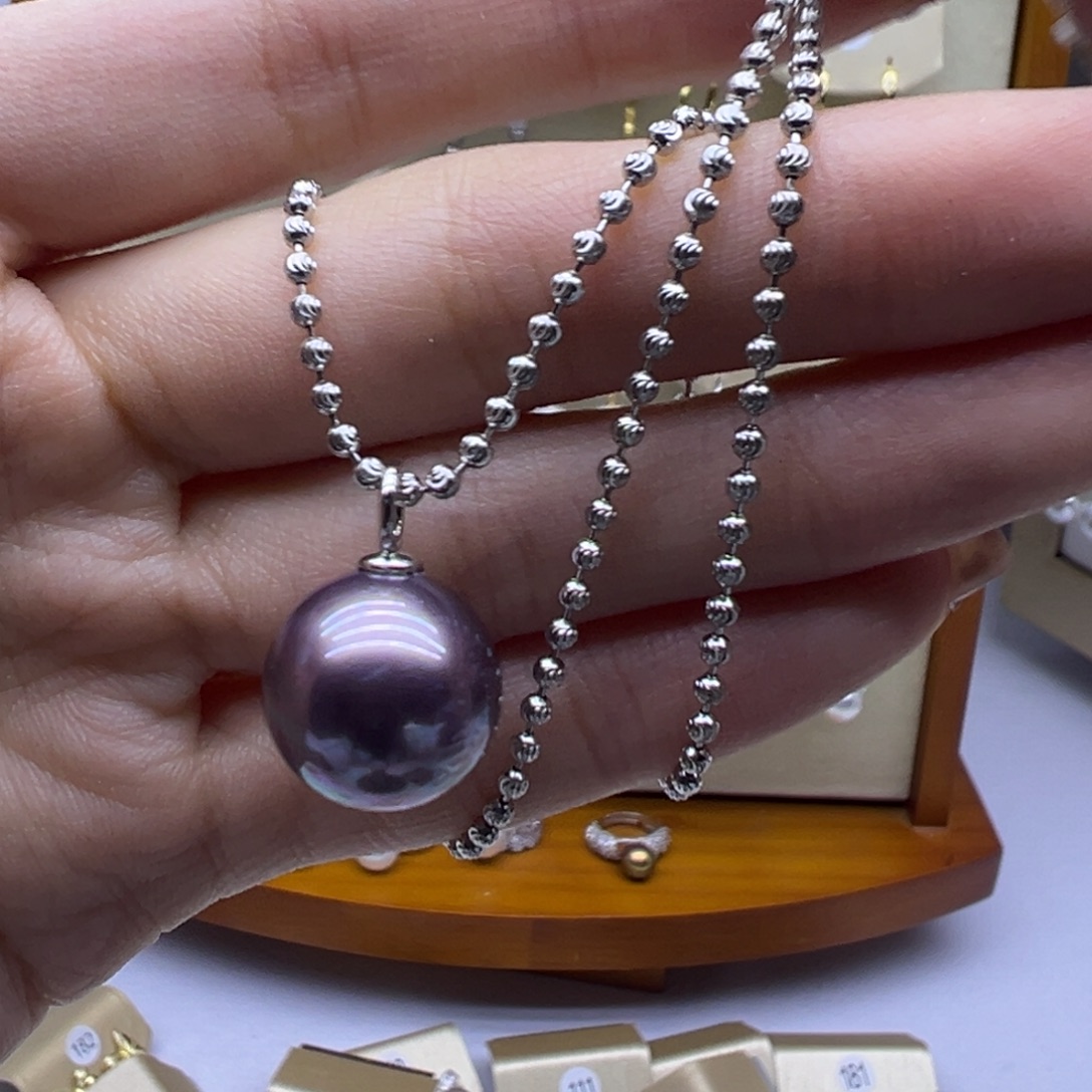 淡水珍珠吊坠(赠链)银S925镶嵌