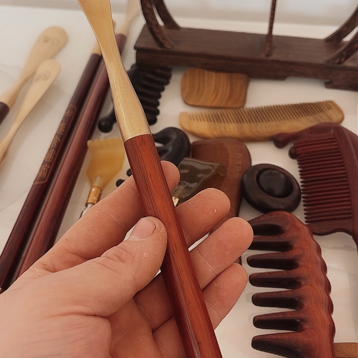 香榧木鞋拔子铜头长的35公分