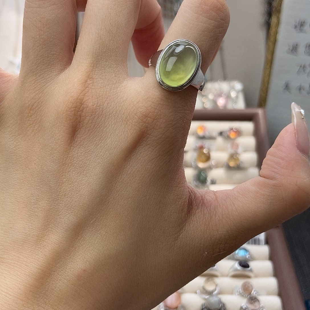 攒***星水晶戒指银S925镶嵌金葡萄