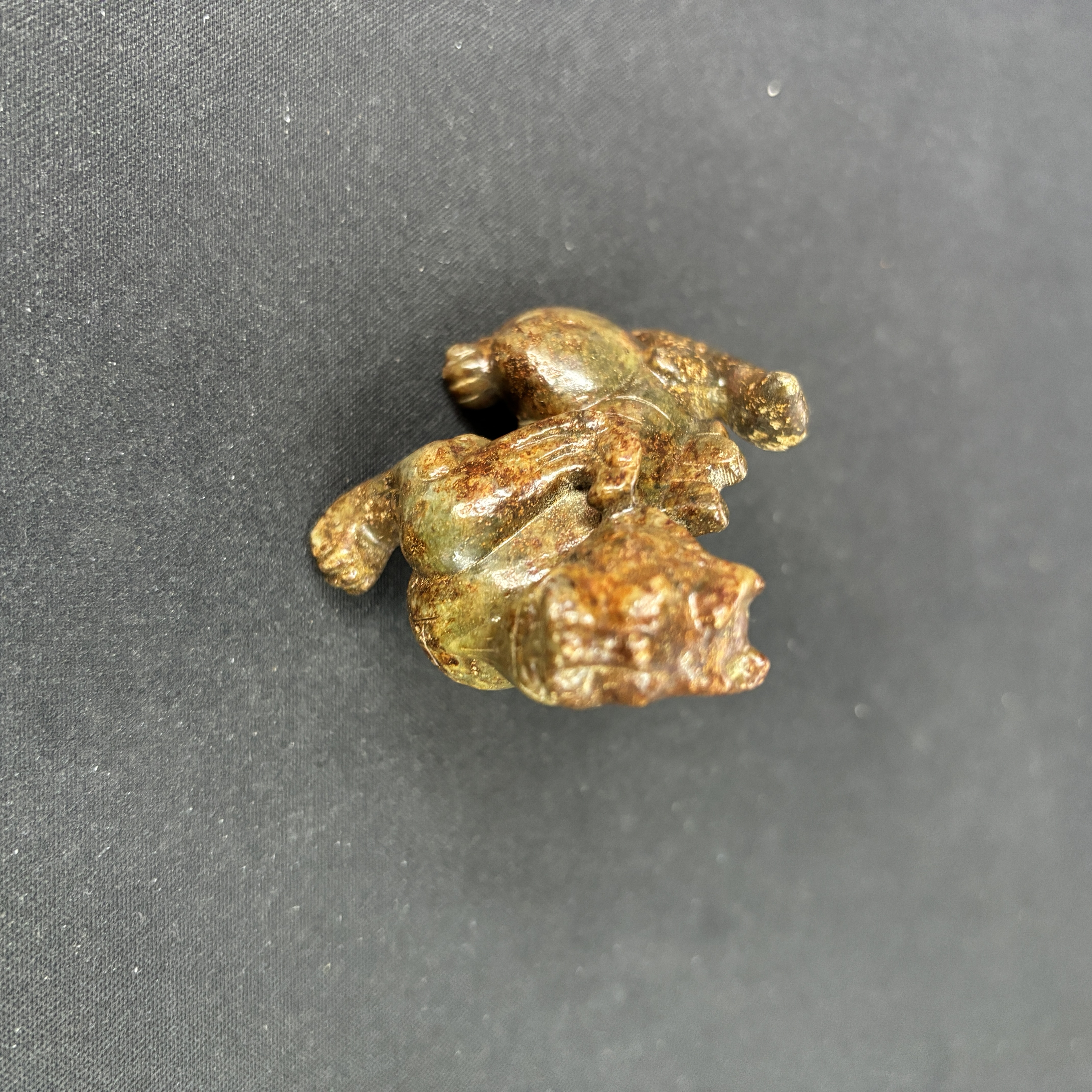 明代和田玉瑞兽花件-NX