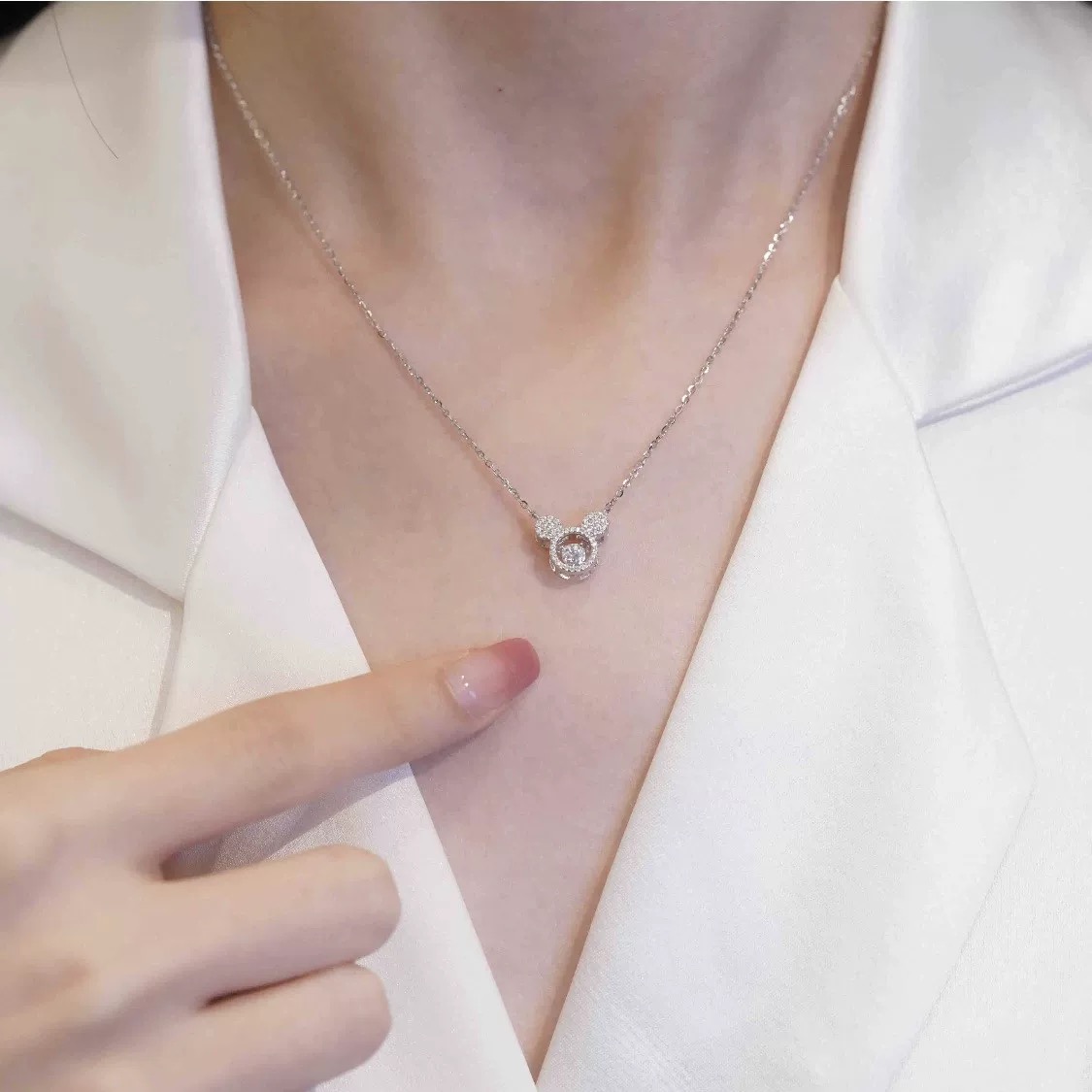 钛钢项链 灵动米奇项链轻奢小众设计高级感锁骨链F2126