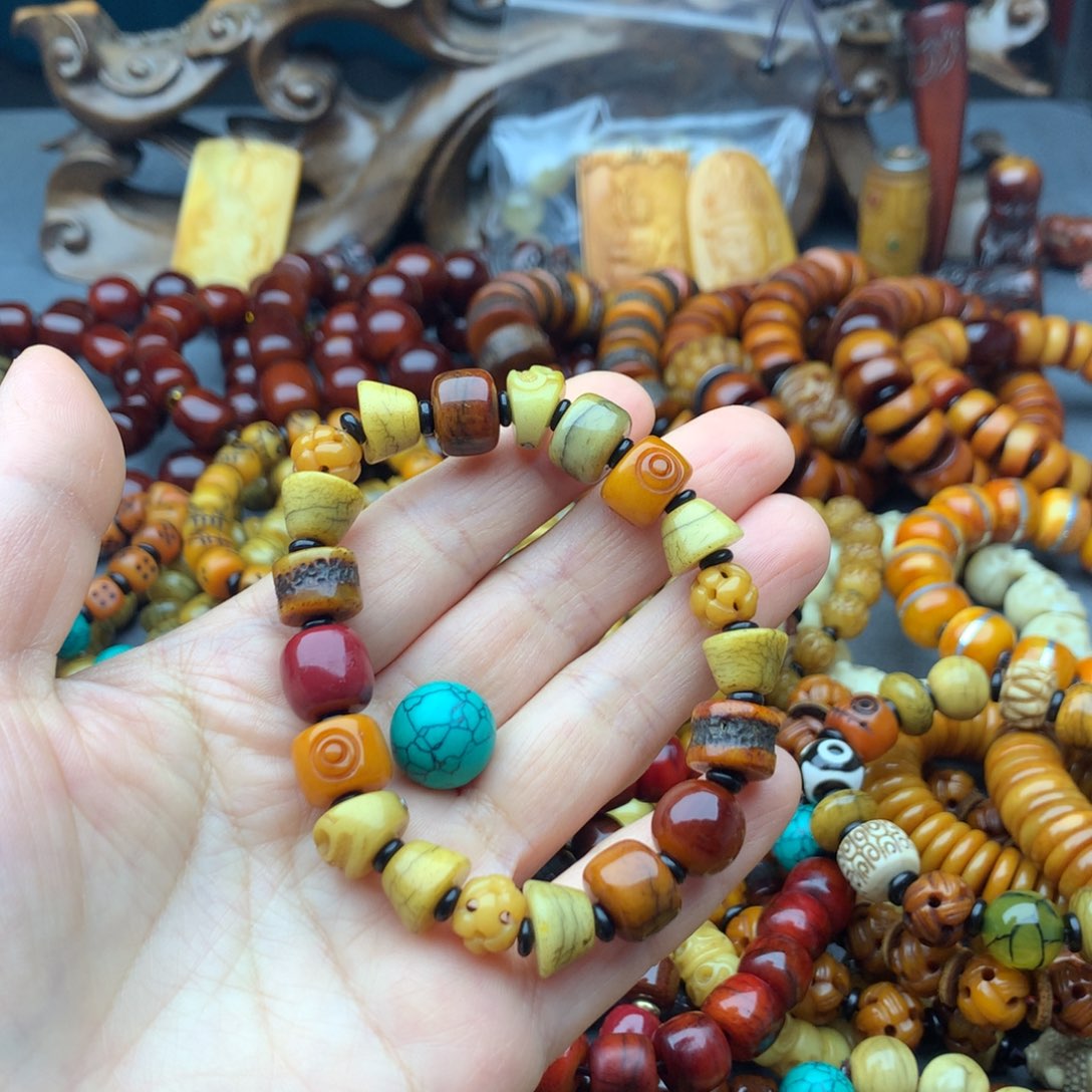 顶***鹏手串/手链牛骨多宝手串