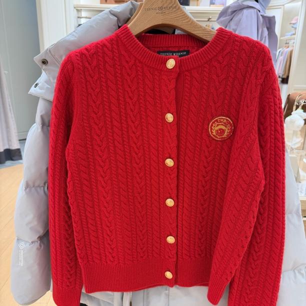 TEENIEWEENIE小熊女装针织开衫26春新款TTCK2611C3K