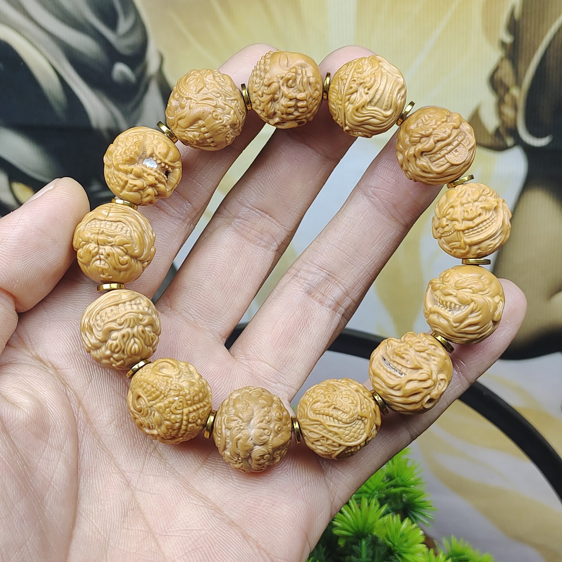 猴头核桃单颗精雕细刻素籽大满贯 13 颗（可直播间挑选）送大礼包