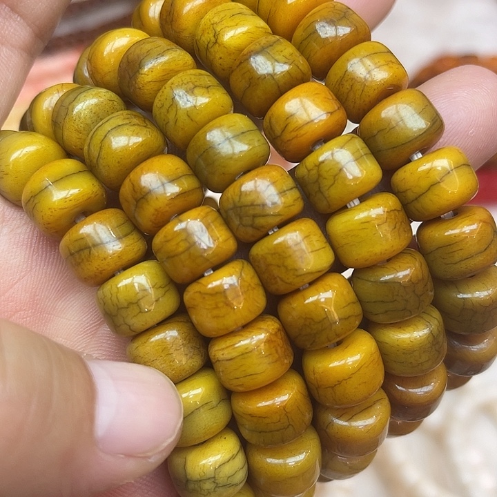 牛骨手串/手链牦牛骨卡12黄透料