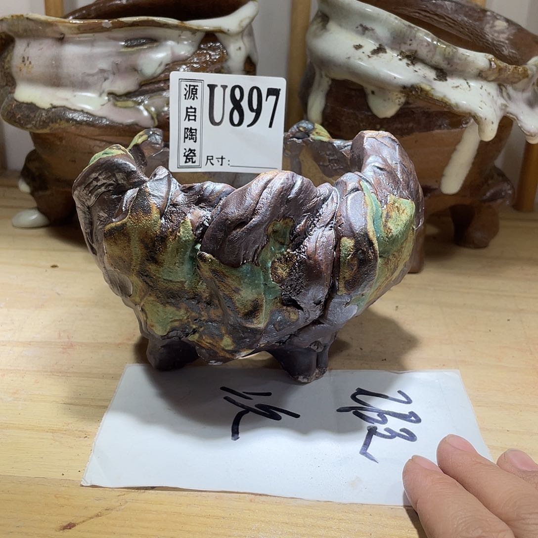 紫砂花盆景德镇陶瓷花盆897