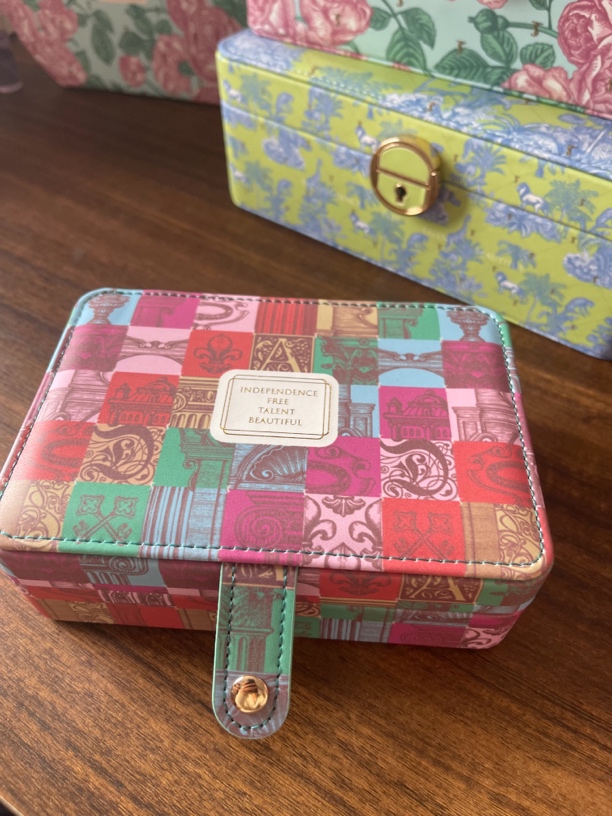 首饰盒/箱 【加厚皮质】便携首饰盒法式撞色红色大容量耳钉