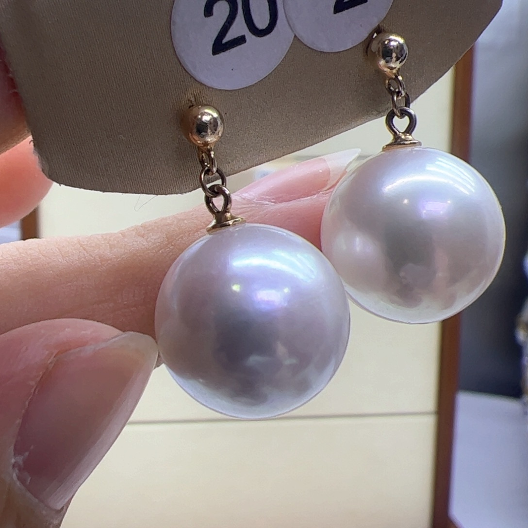 淡水珍珠耳饰银S925镶嵌