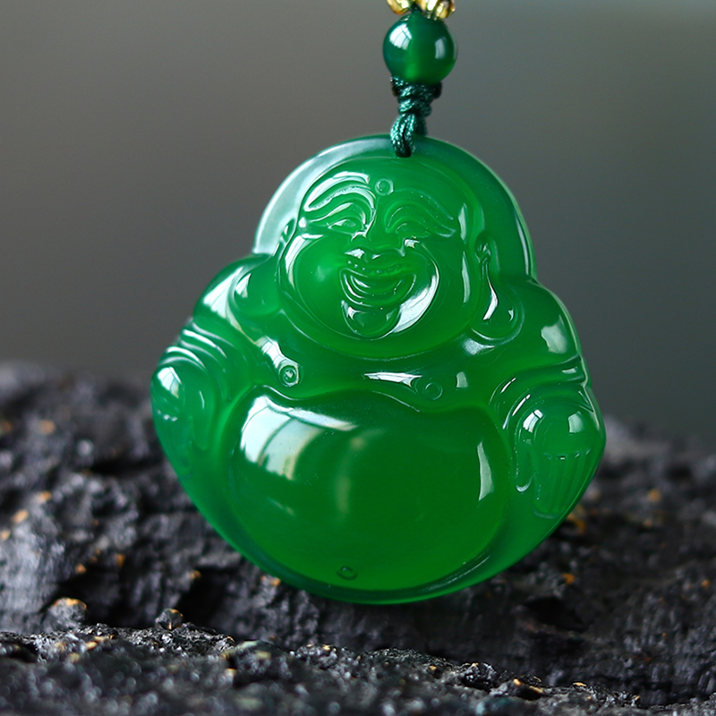 【荣总专属】天然玉石大肚佛公吊坠【附证书和礼盒】JD004111玉髓