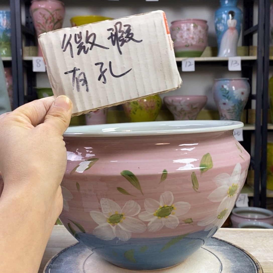 景德镇手工手绘陶瓷花盆