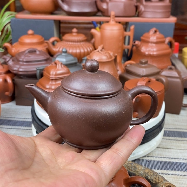 紫砂茶壶水平150cc原矿粗砂老紫泥特价