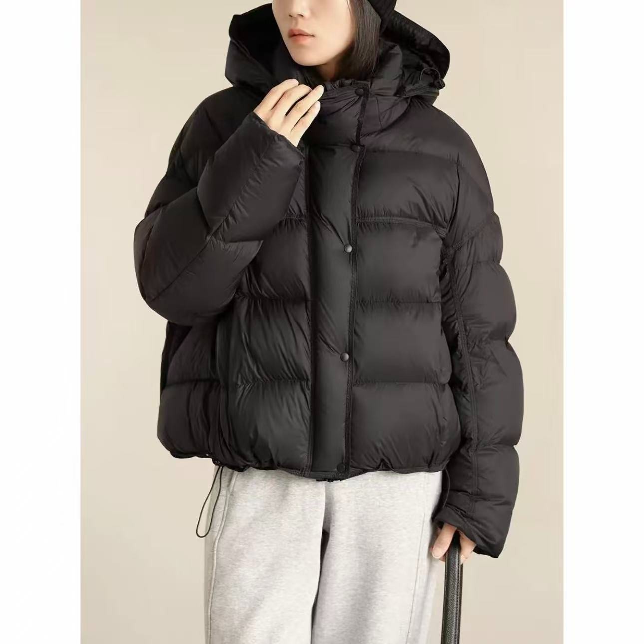 超软云朵泡芙女短款韩版小个子显瘦龟背面包服加厚棉服外套