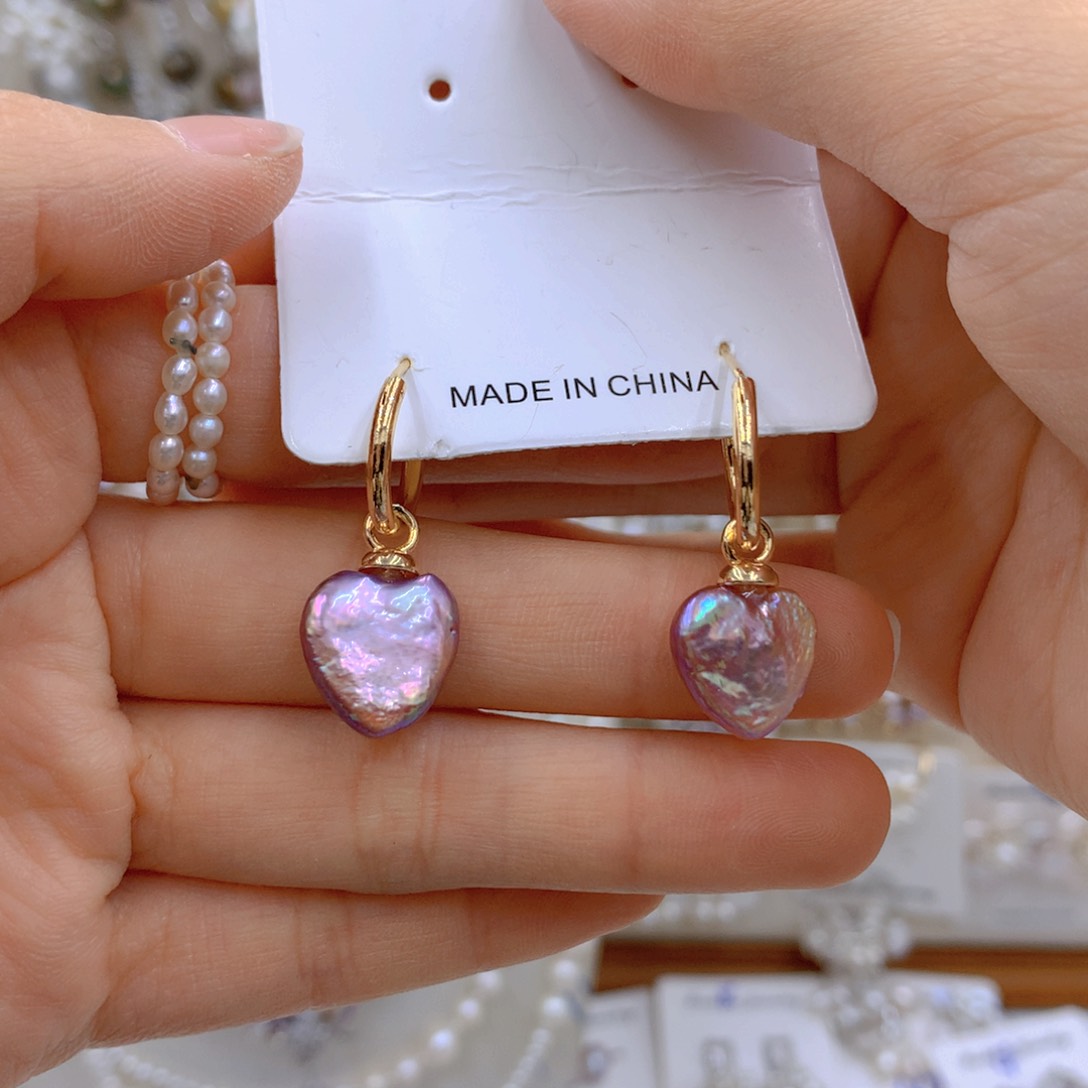 淡水珍珠耳饰银S925镶嵌