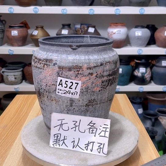 红陶手工制作工艺花盆