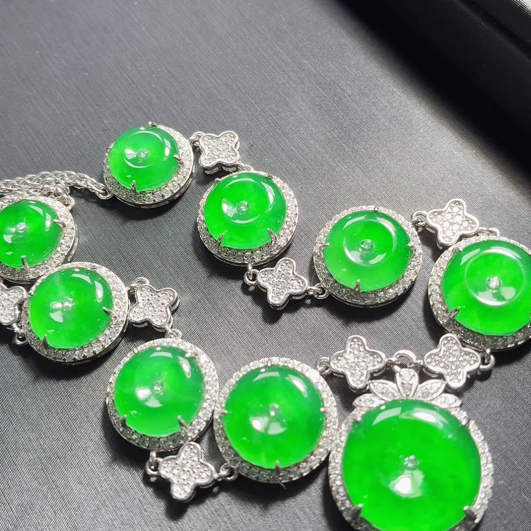 翡翠银S925镶嵌颈饰