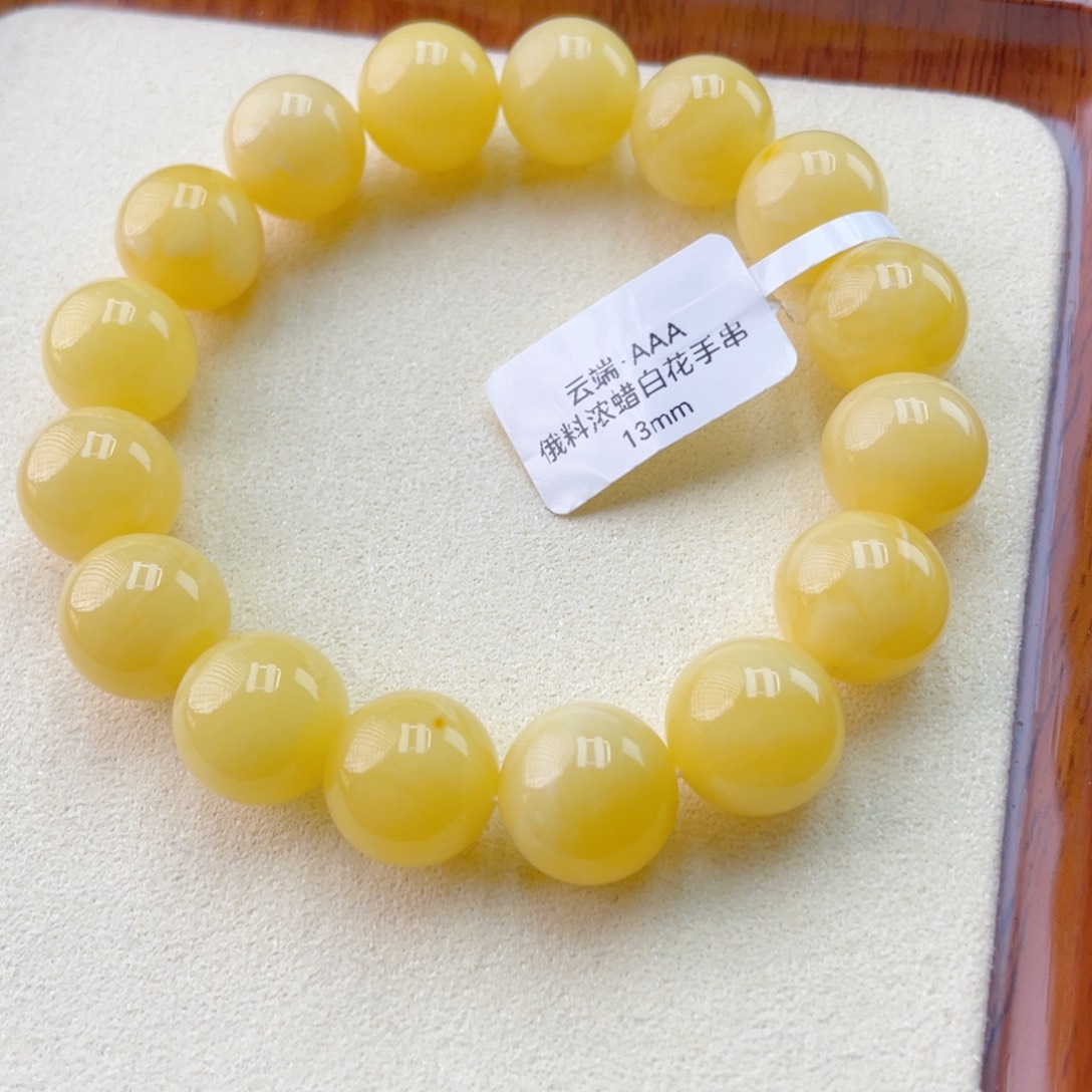 蜜蜡未镶嵌手链蜜蜡手串21克