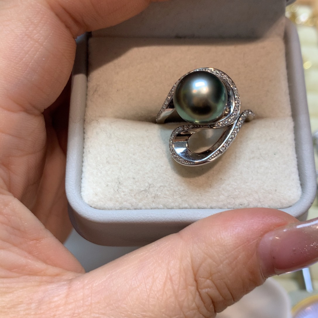 海水珍珠戒指银S925镶嵌