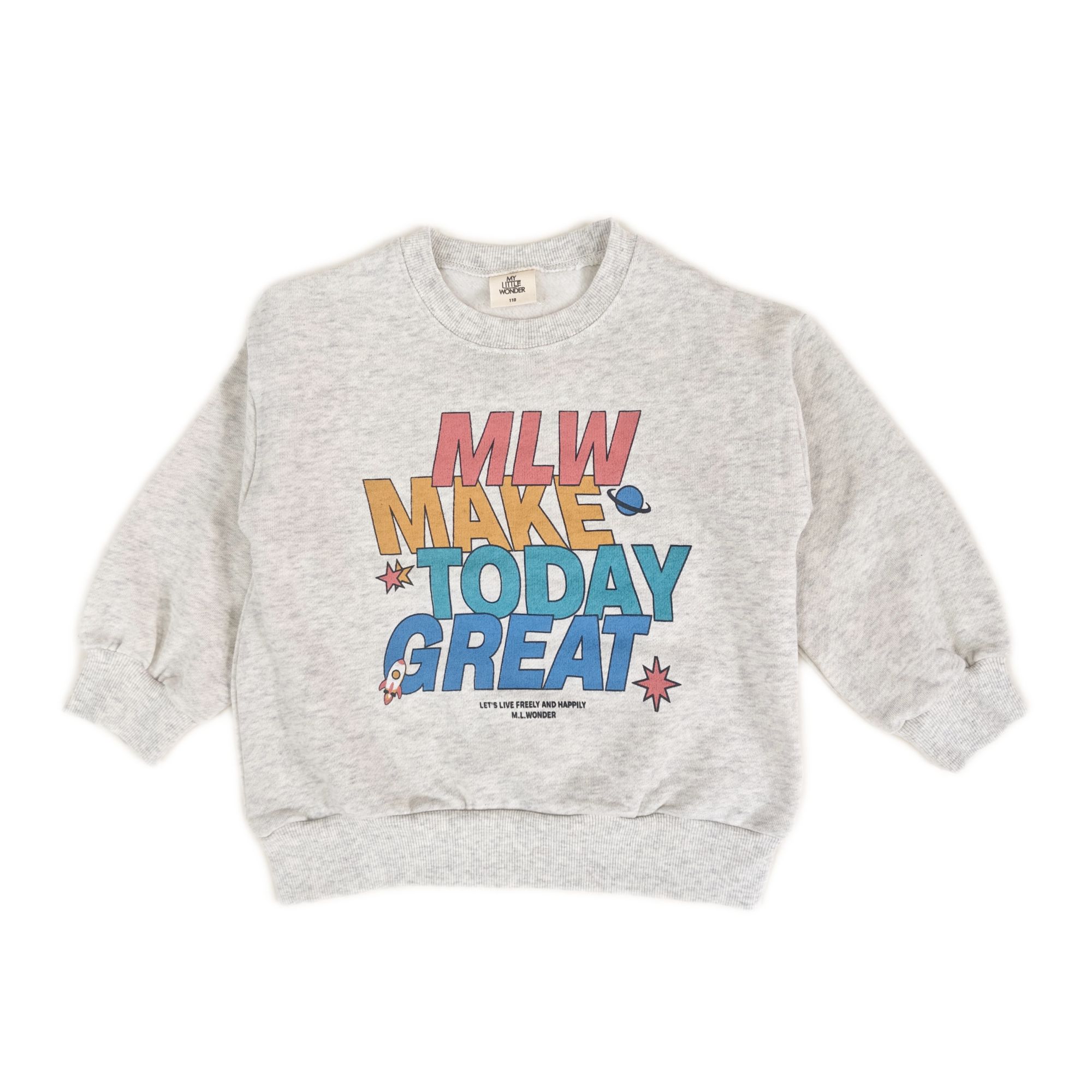 MLW加绒套头儿童卫衣拉绒卫衣印花休闲卡通默认瑕疵