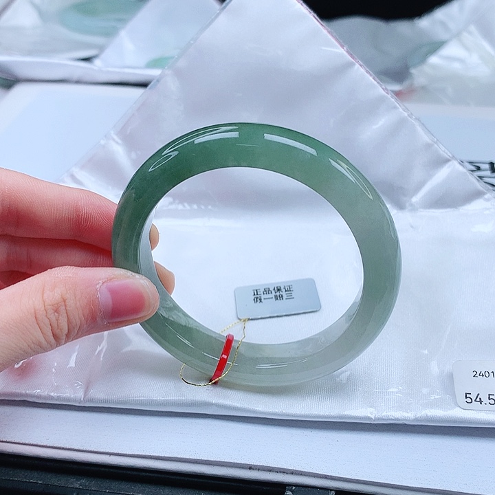 翡翠手镯未镶嵌y***y缅甸天然a货手镯54+
