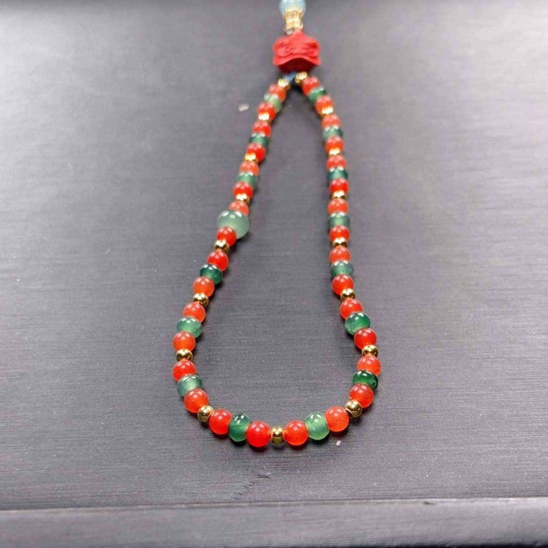 翡翠手链未镶嵌手机挂