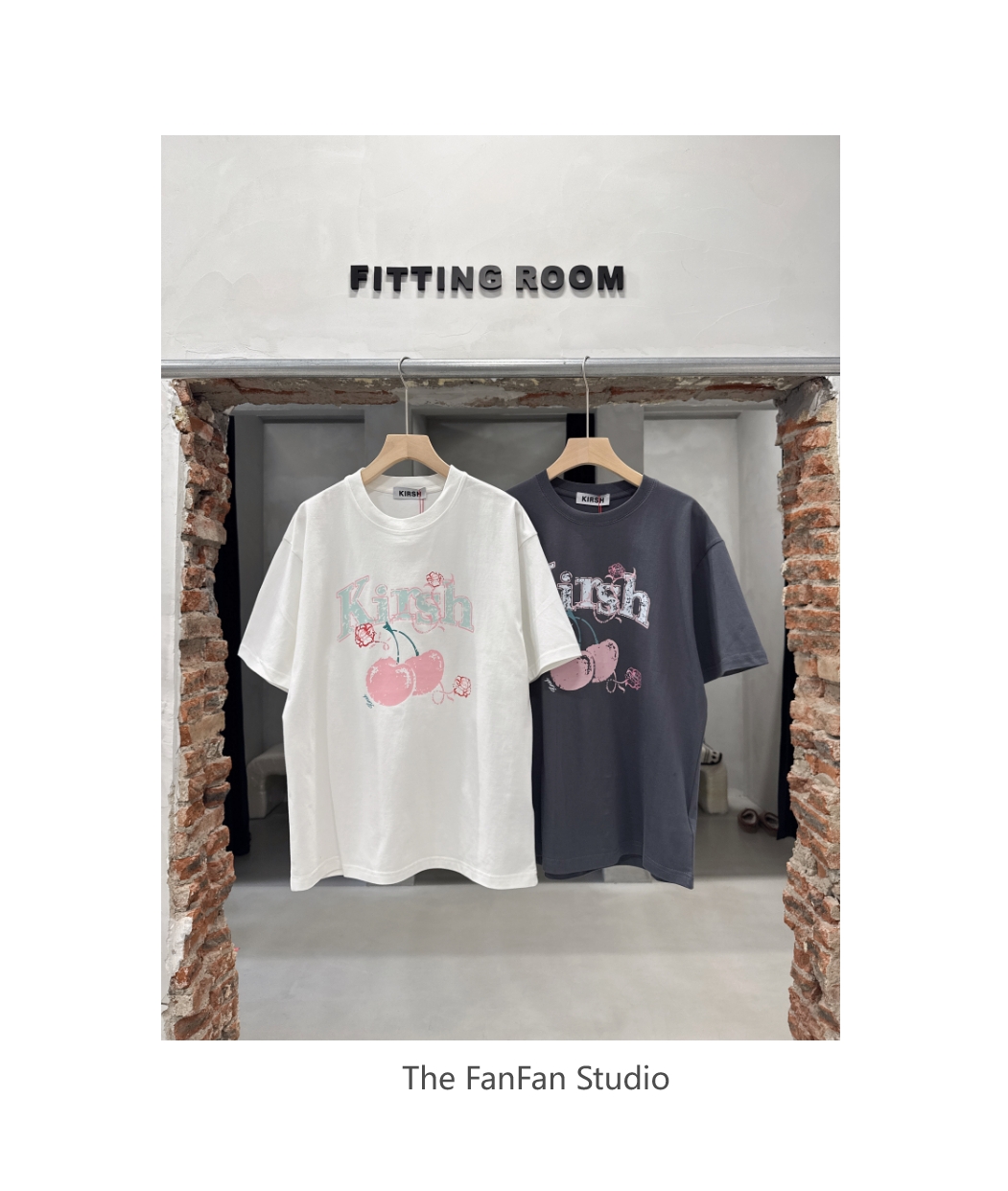 “玫瑰与樱桃”作旧复古短袖