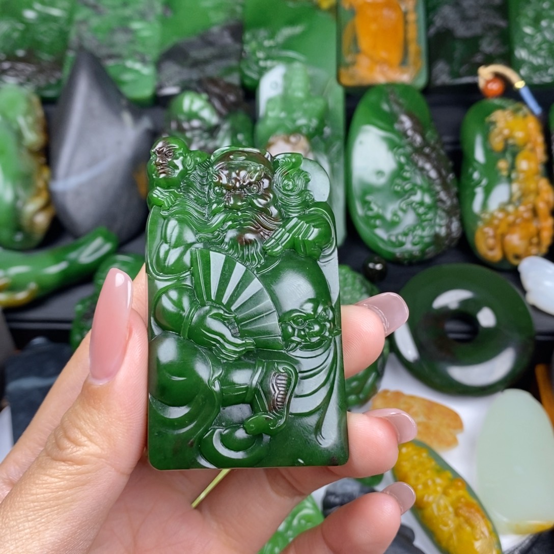 观***风和田玉未镶嵌挂件