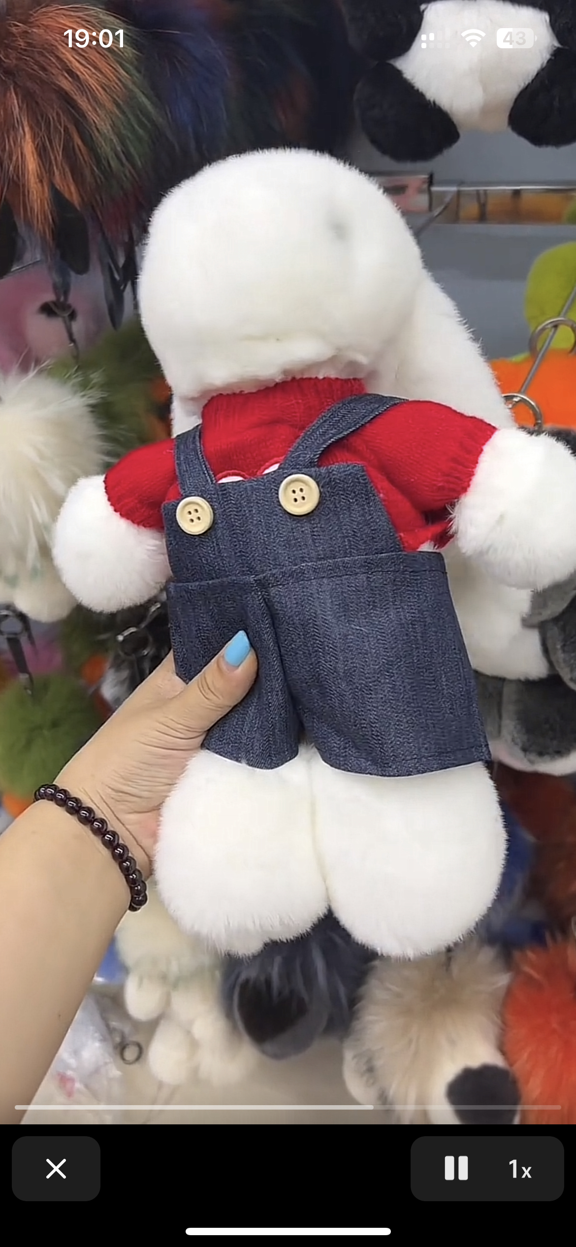 獭兔毛玩偶班尼兔精致生日礼物兔子挂件毛绒送朋友可爱挂件公仔