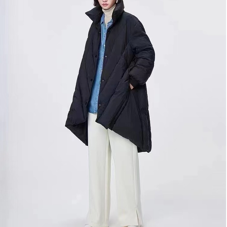 时尚休闲潮流保暖百搭女士鸭绒中长款羽绒服C2688