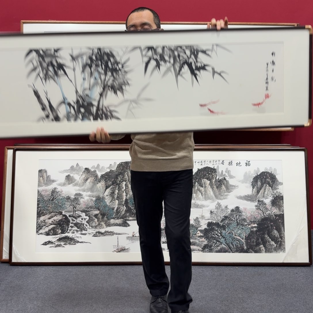 国画带框绘画160/45尺寸
