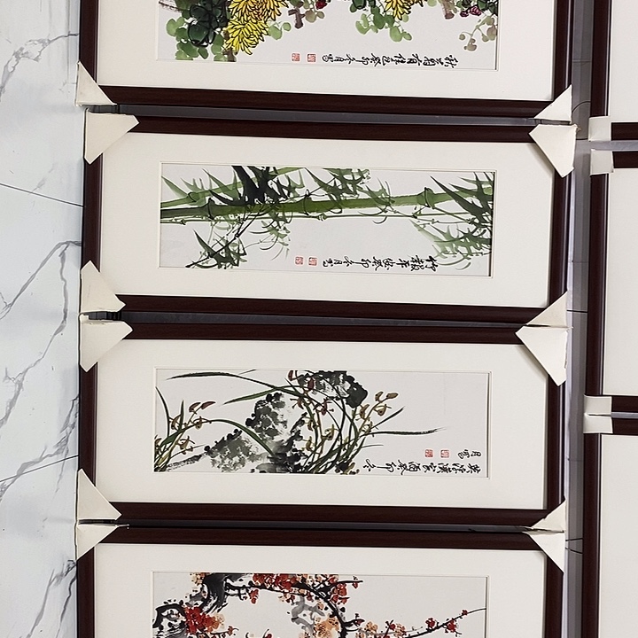 国画手绘作品带框发货