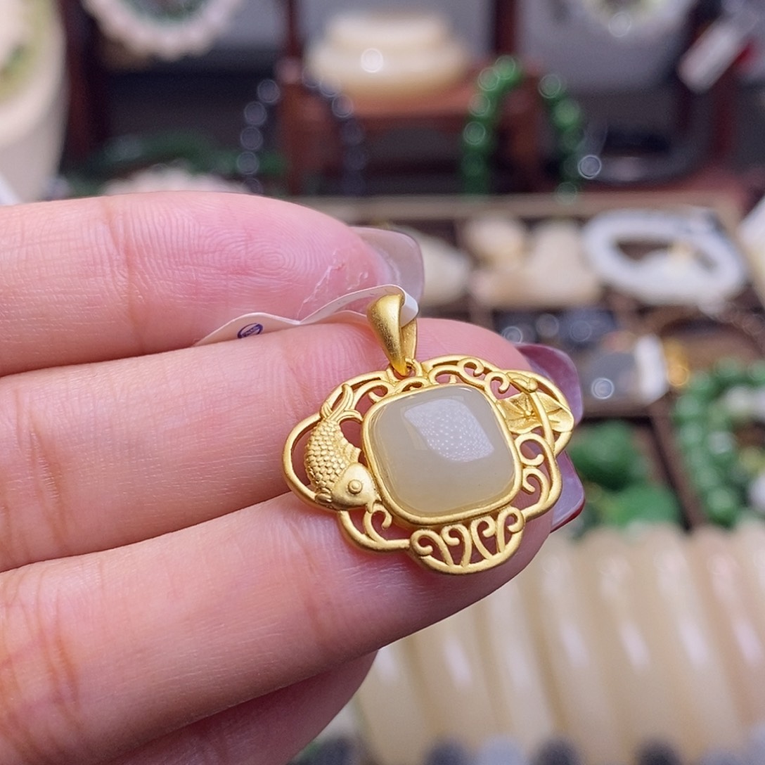 和田玉福利款古法银吊坠未镶嵌