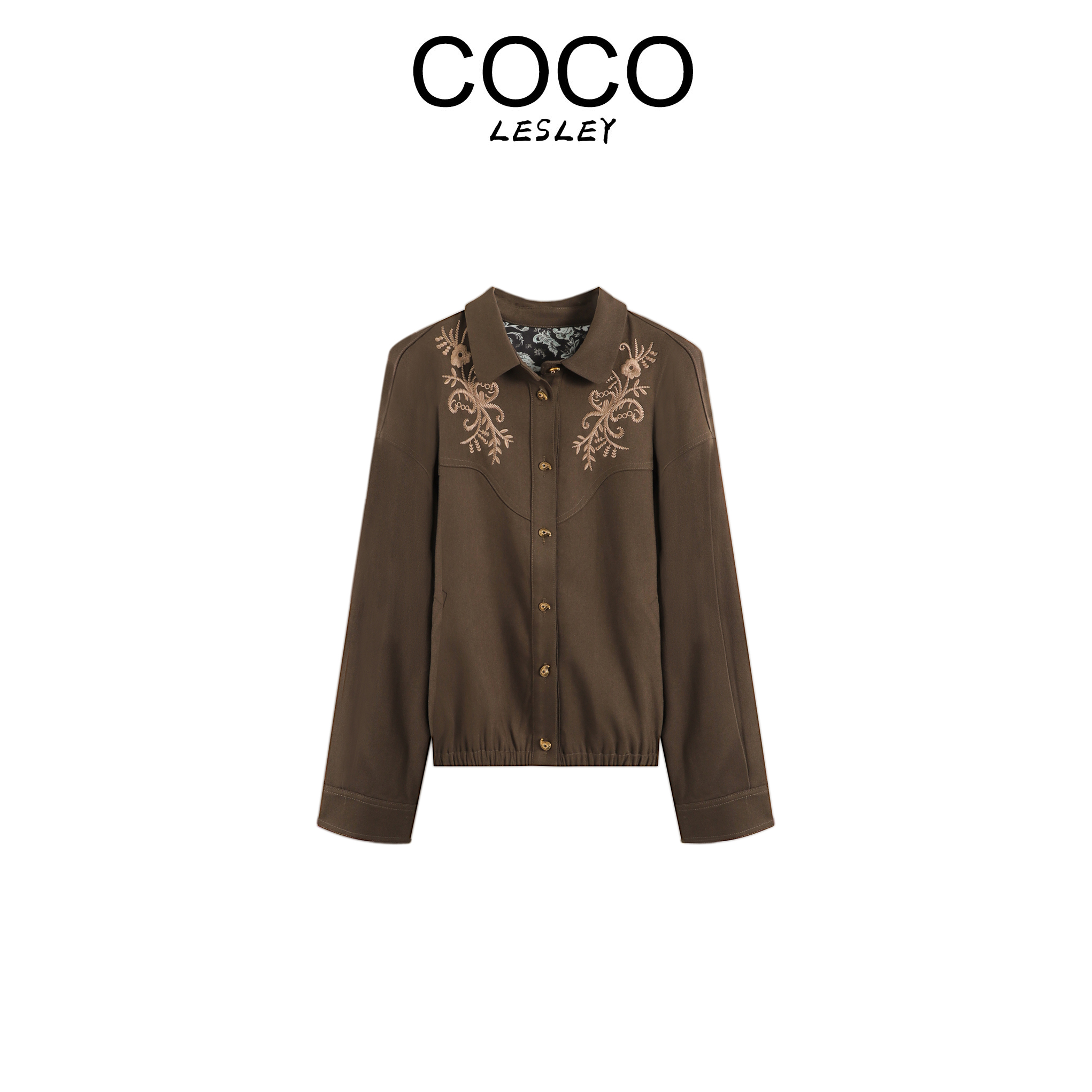 【COCO LESLEY】提花休闲风衬衫外套女时尚高级感上衣JYY-W62178