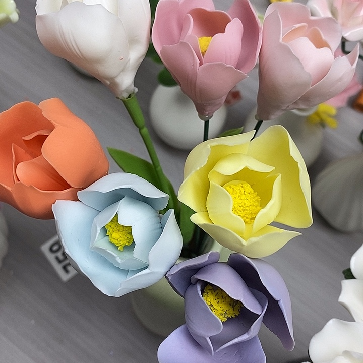 陶瓷陶瓷材料7朵郁金香