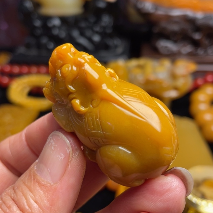 未镶嵌石英质玉（黄龙玉）颈饰