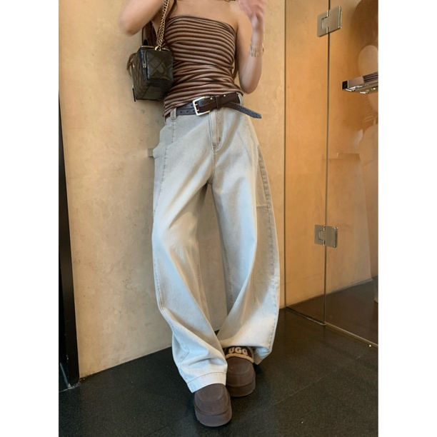 231-NO退NO换【拿手版型】显瘦复古阔腿宽松百搭牛仔裤