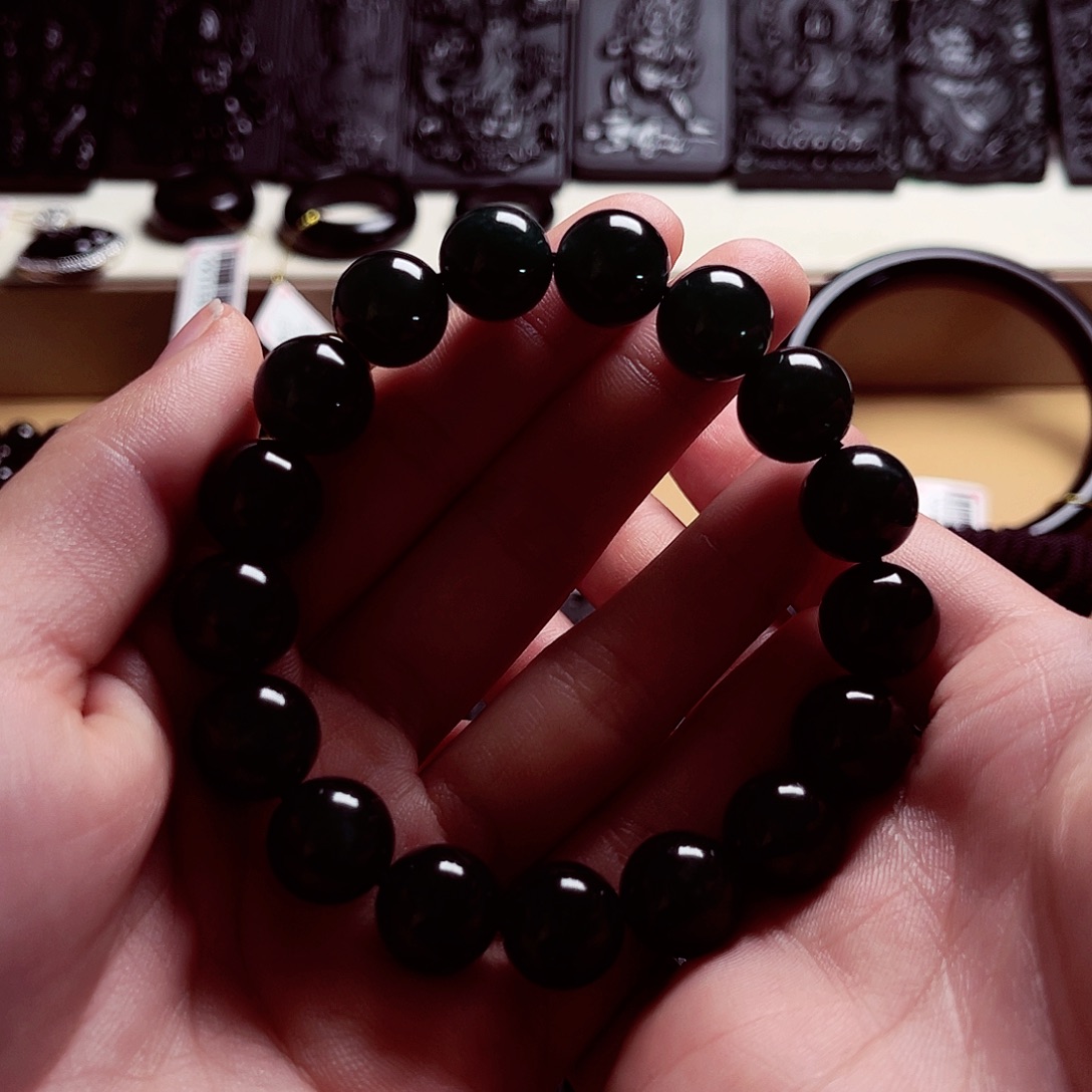 翡翠未镶嵌手链天然缅料A货卡12手串A296